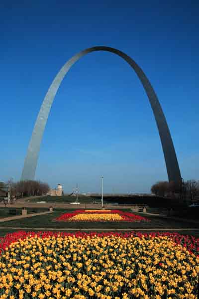 Arch with Yellow & Red Tulips