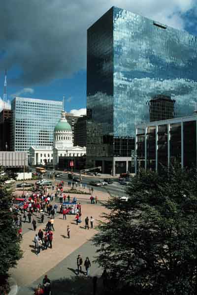 Old Courthouse, Equitable Building and Baseball Crowd