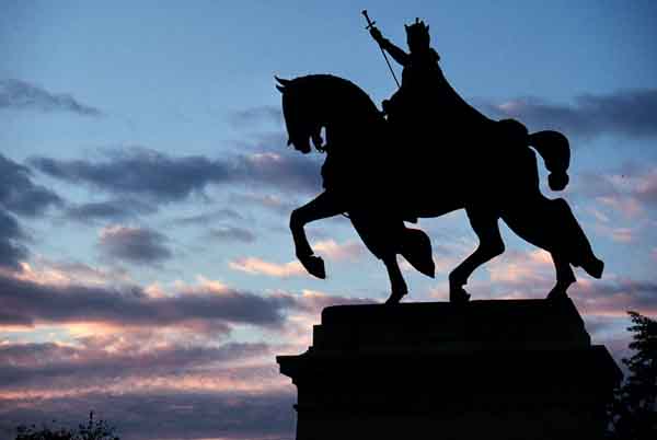 Statue of St. Louis Silhouette at Sunrise