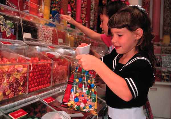 Little Girls with Candy Bags