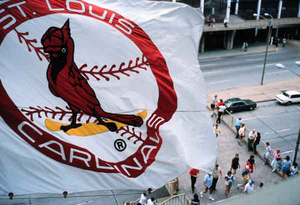 Cardinals Flag Flying Over Crowd