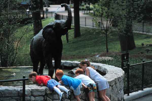 Elephant Fountain with Children